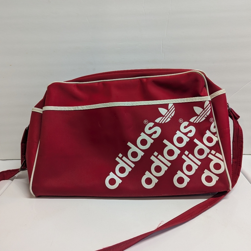 Vintage Adidas Red Shoulder Bag Small Tote Nylon Damaged - Picture 12 of 12